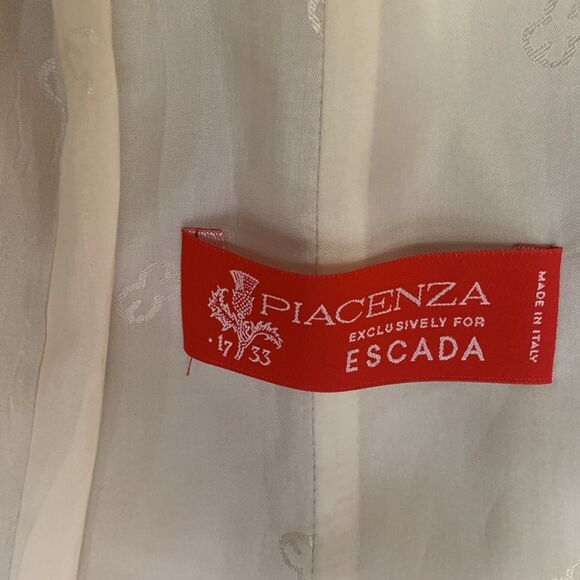 Piacenza for Escada beige houndstooth wool blend blazer - Picture 9 of 13